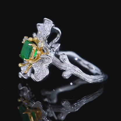 Natural Muzo green Emerald Ring Style -A