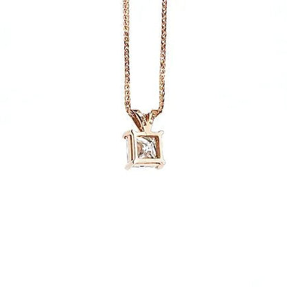 Princess - cut 18K diamond Pendant - Lotus Diamond