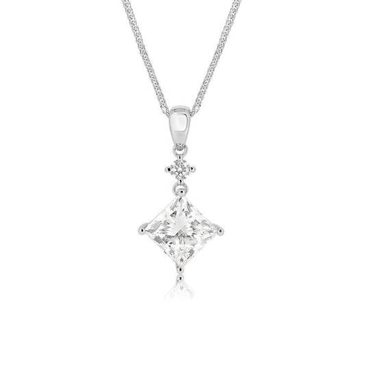 Princess - cut diamond Pendant - Lotus Diamond