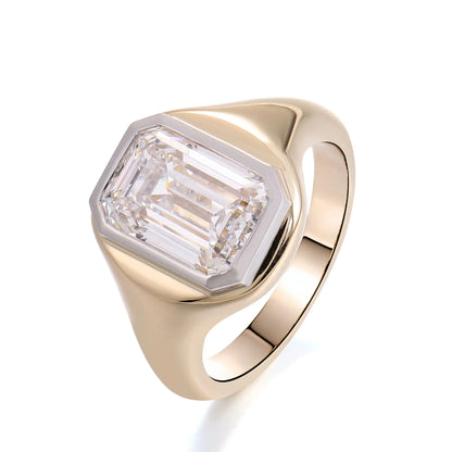Provence platinum 14K 18K gold ring 3ct E VS2 Lab Diamond Emerald weeding rings for women men Customized Promise Engagement Ring - Lotus Diamond