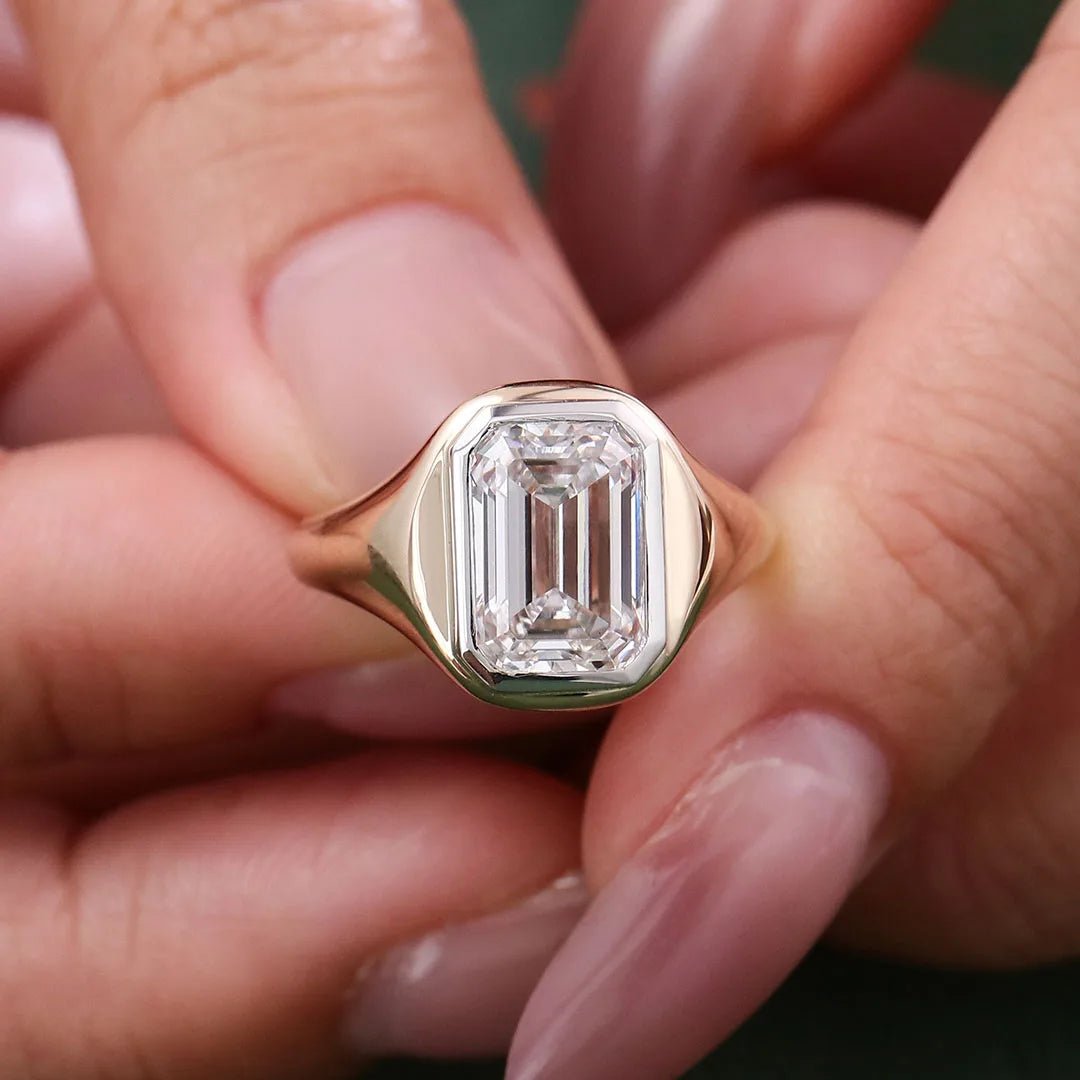 Provence platinum 14K 18K gold ring 3ct E VS2 Lab Diamond Emerald weeding rings for women men Customized Promise Engagement Ring - Lotus Diamond