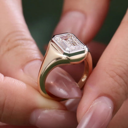 Provence platinum 14K 18K gold ring 3ct E VS2 Lab Diamond Emerald weeding rings for women men Customized Promise Engagement Ring - Lotus Diamond