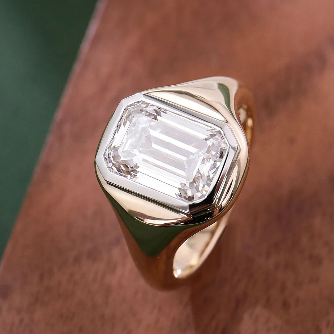 Provence platinum 14K 18K gold ring 3ct E VS2 Lab Diamond Emerald weeding rings for women men Customized Promise Engagement Ring - Lotus Diamond
