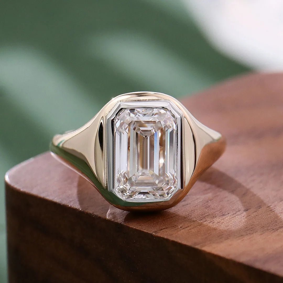 Provence platinum 14K 18K gold ring 3ct E VS2 Lab Diamond Emerald weeding rings for women men Customized Promise Engagement Ring - Lotus Diamond