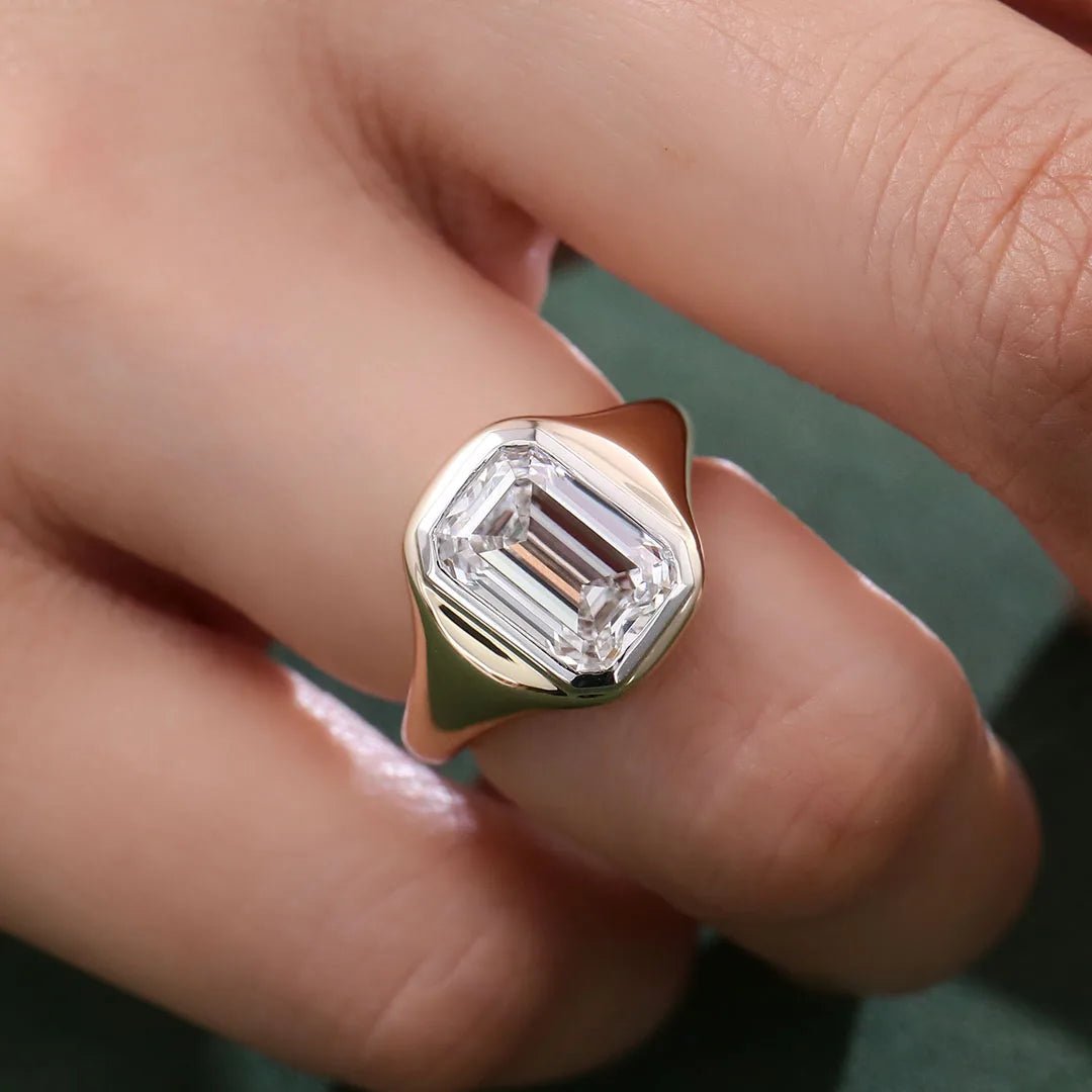 Provence platinum 14K 18K gold ring 3ct E VS2 Lab Diamond Emerald weeding rings for women men Customized Promise Engagement Ring - Lotus Diamond