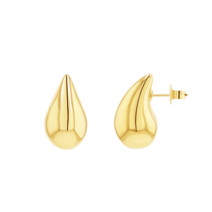 Puff Rain Drop Earrings - Lotus Diamond