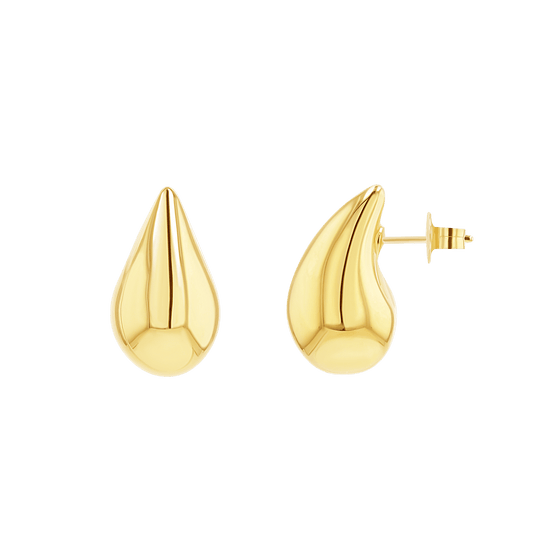 Puff Rain Drop Earrings - Lotus Diamond
