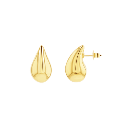 Puff Rain Drop Earrings - Lotus Diamond