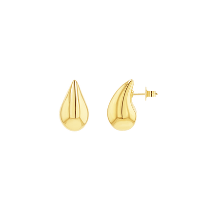 Puff Rain Drop Earrings - Lotus Diamond
