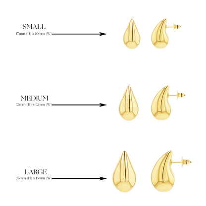 Puff Rain Drop Earrings - Lotus Diamond