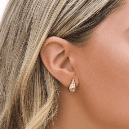 Puff Rain Drop Earrings - Lotus Diamond