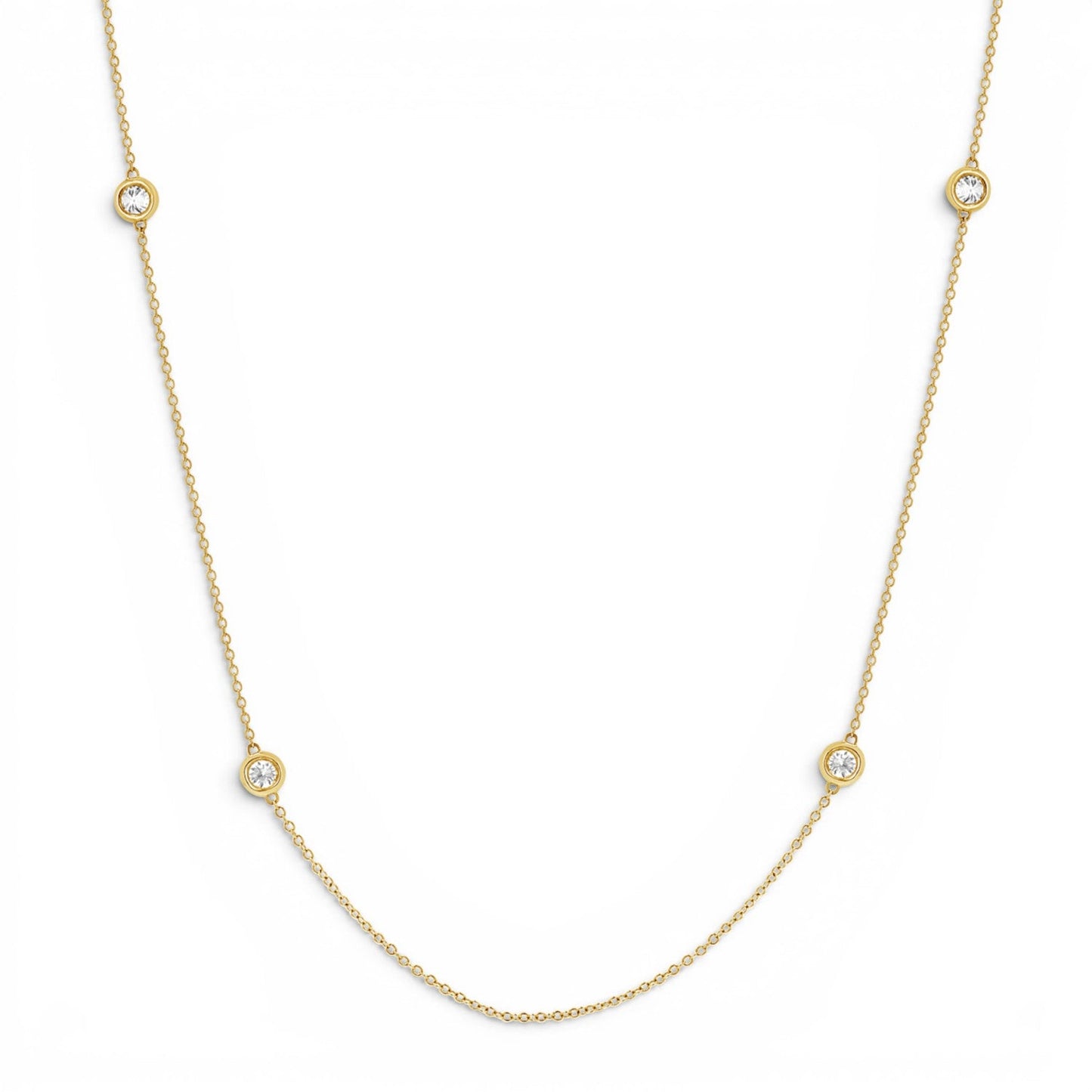 Quad Diamond Bezel Charm Chain - Lotus Diamond