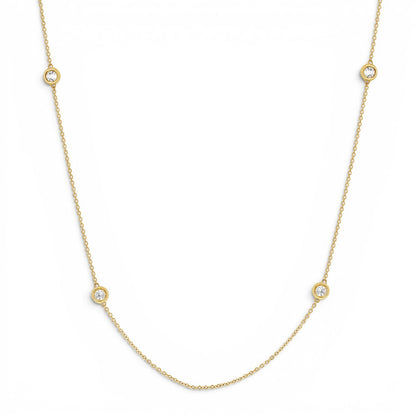 Quad Diamond Bezel Charm Chain - Lotus Diamond