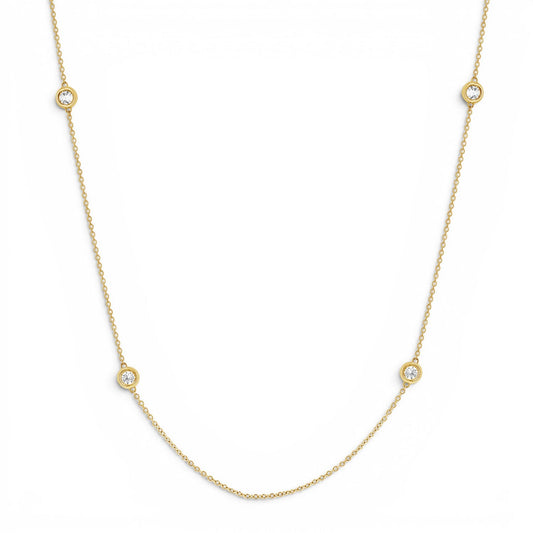 Quad Diamond Bezel Charm Chain - Lotus Diamond