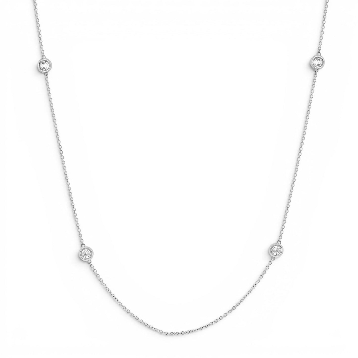 Quad Diamond Bezel Charm Chain - Lotus Diamond