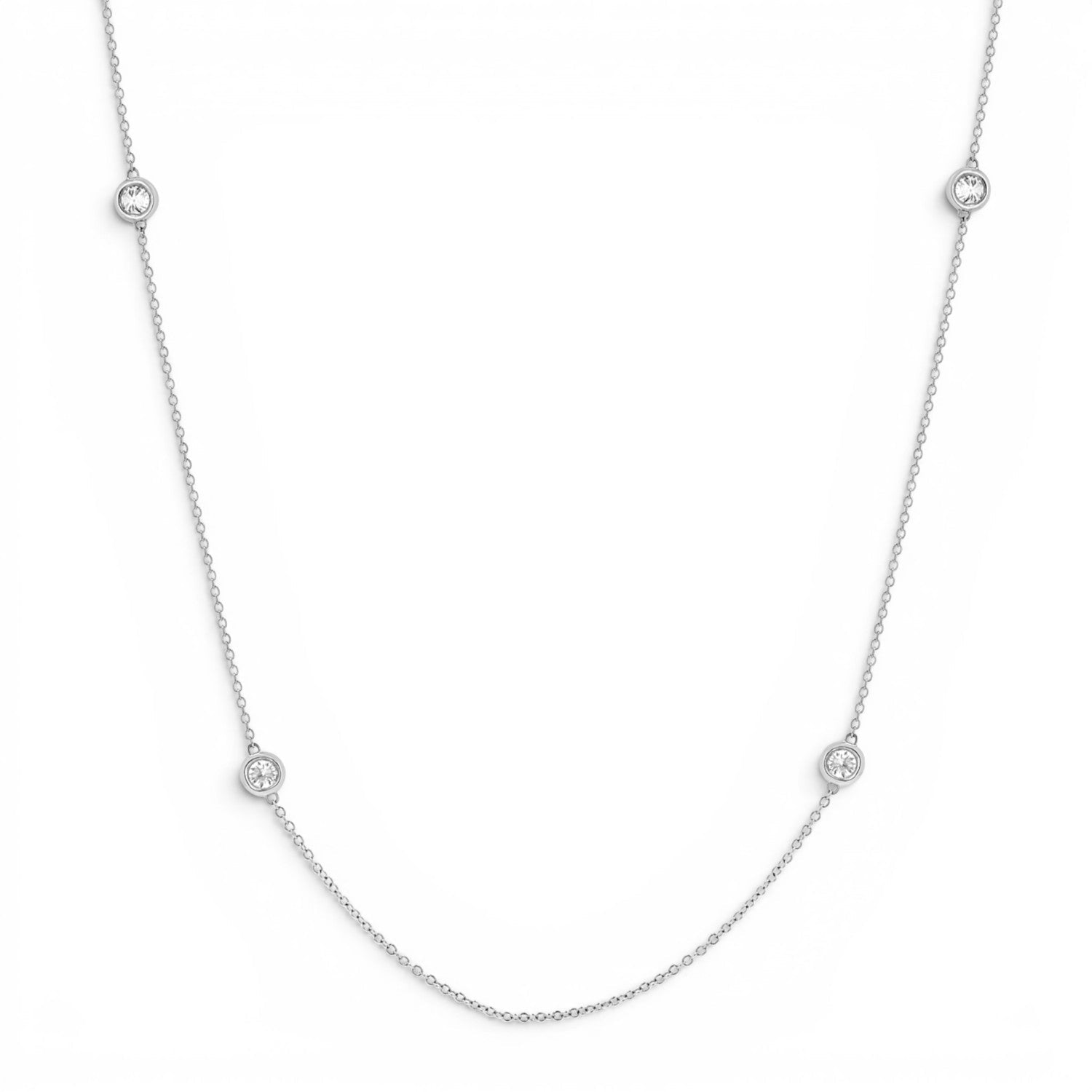 Quad Diamond Bezel Charm Chain - Lotus Diamond
