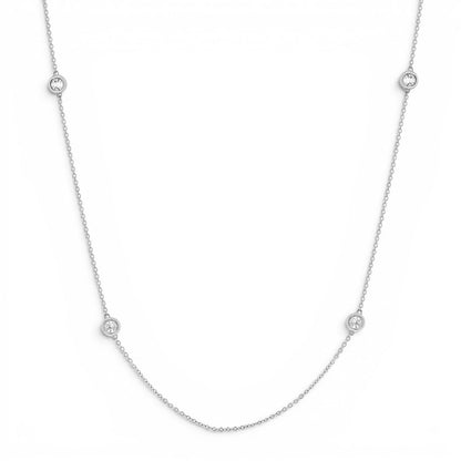Quad Diamond Bezel Charm Chain - Lotus Diamond