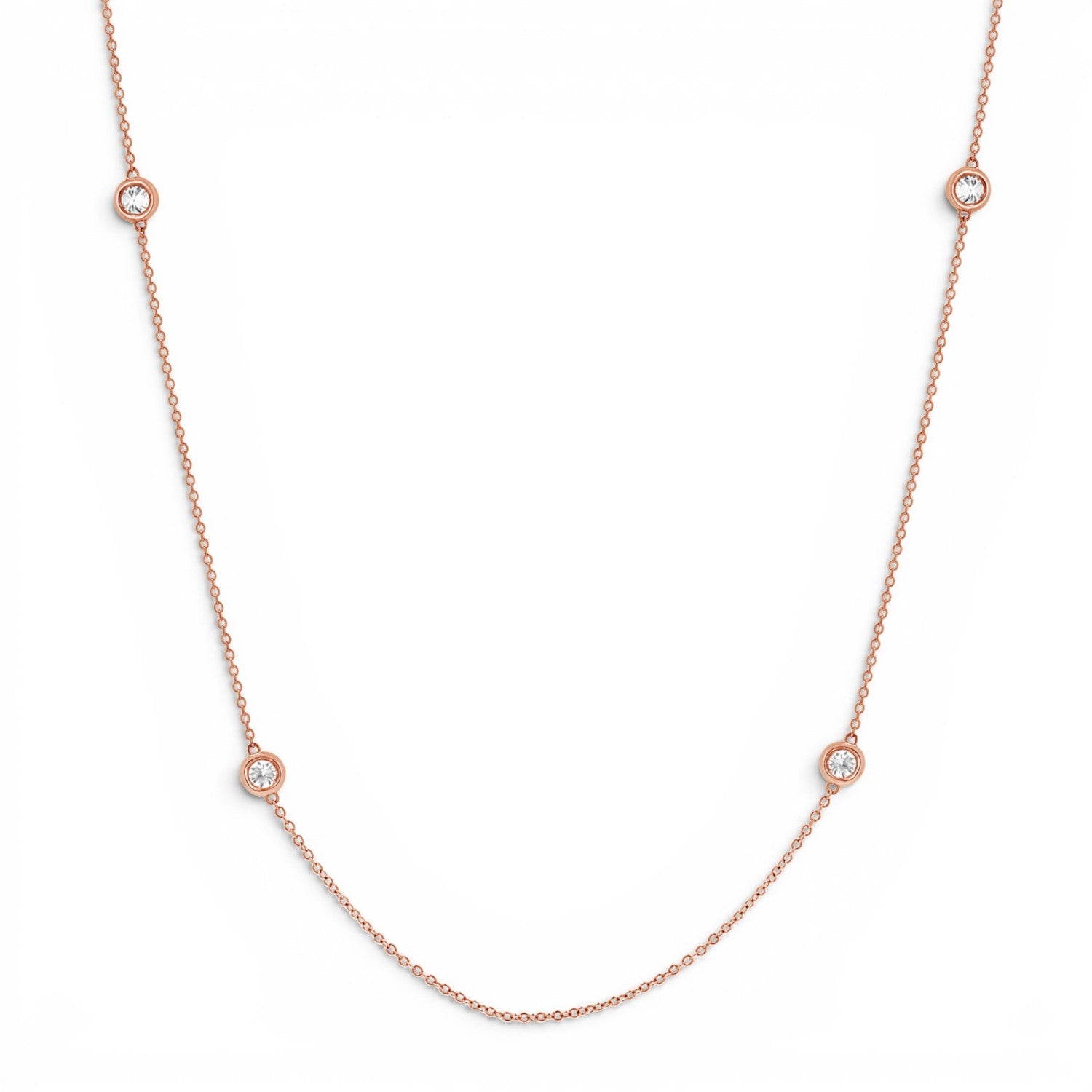 Quad Diamond Bezel Charm Chain - Lotus Diamond
