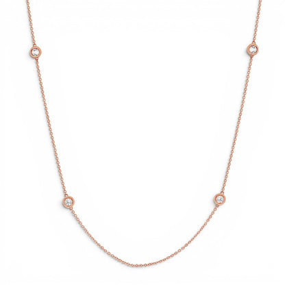 Quad Diamond Bezel Charm Chain - Lotus Diamond
