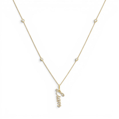 Quad Diamond Bezel Charm Chain - Lotus Diamond