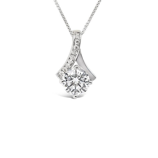 Ribbon diamond Pendant - Lotus Diamond