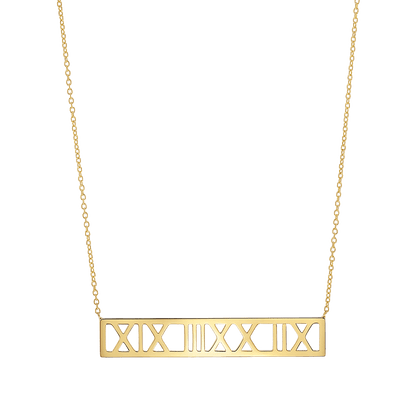 Roman Numeral Necklace - Lotus Diamond