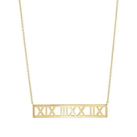 Roman Numeral Necklace - Lotus Diamond