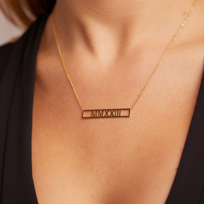 Roman Numeral Necklace - Lotus Diamond