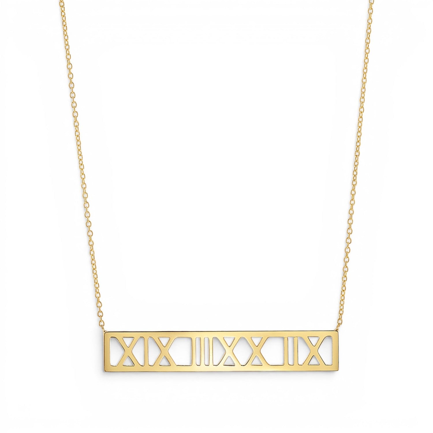 Roman Numeral Necklace - Lotus Diamond