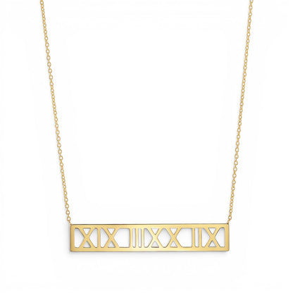 Roman Numeral Necklace - Lotus Diamond
