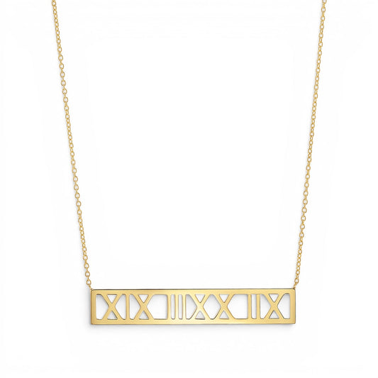 Roman Numeral Necklace - Lotus Diamond