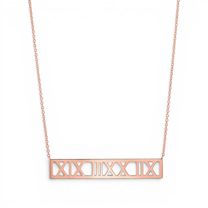 Roman Numeral Necklace - Lotus Diamond