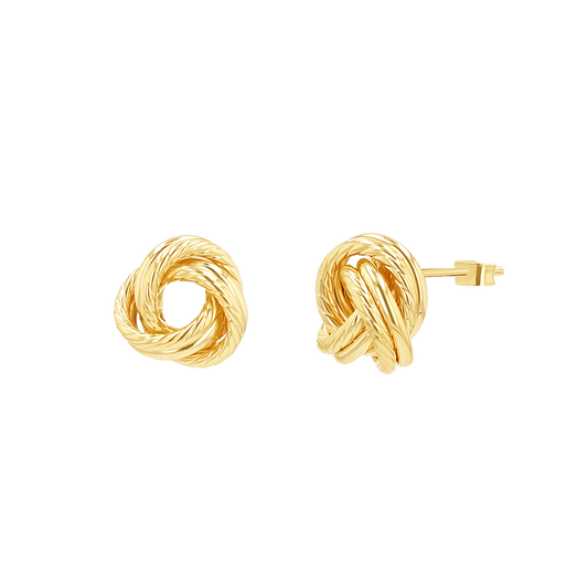 Rope Twist Love Knot Earrings - Lotus Diamond