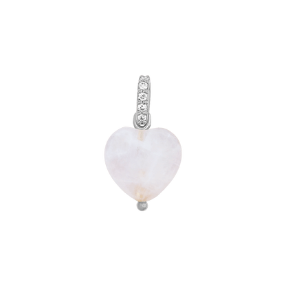 Rose Quartz Heart Charm - Lotus Diamond