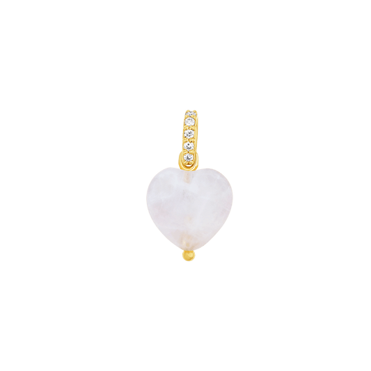 Rose Quartz Heart Charm - Lotus Diamond