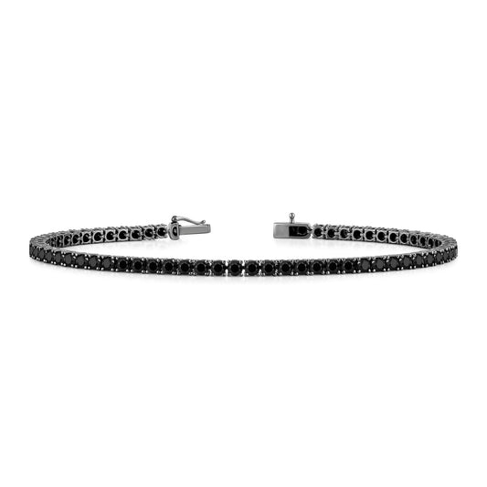 Round Black Diamond Tennis Bracelet - Lotus Diamond