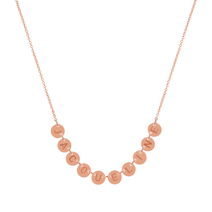 Round Bubble Name Necklace - Lotus Diamond