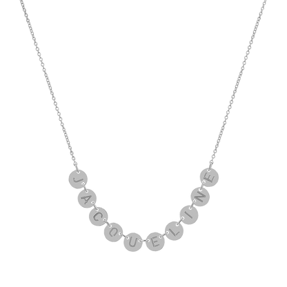 Round Bubble Name Necklace - Lotus Diamond