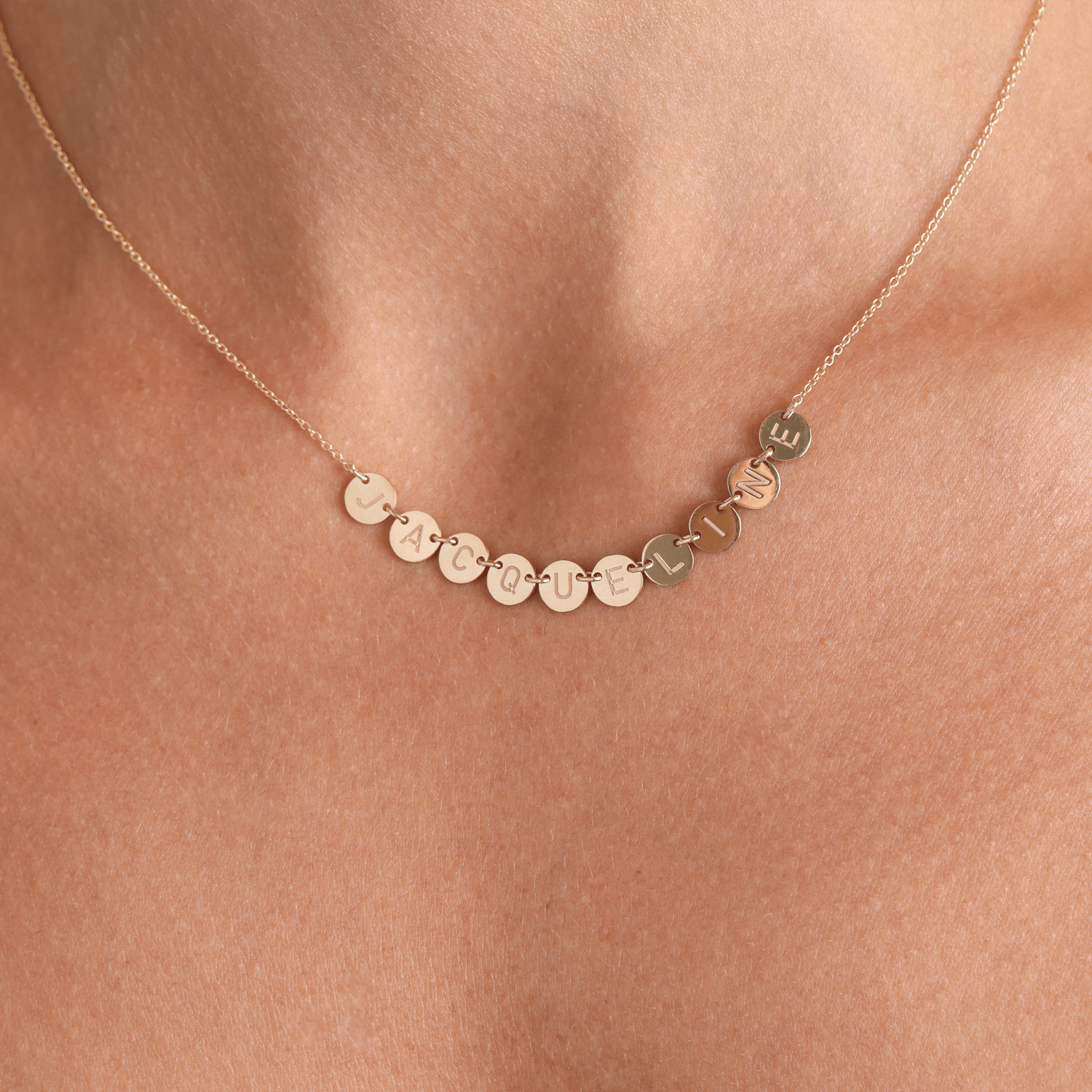 Round Bubble Name Necklace - Lotus Diamond