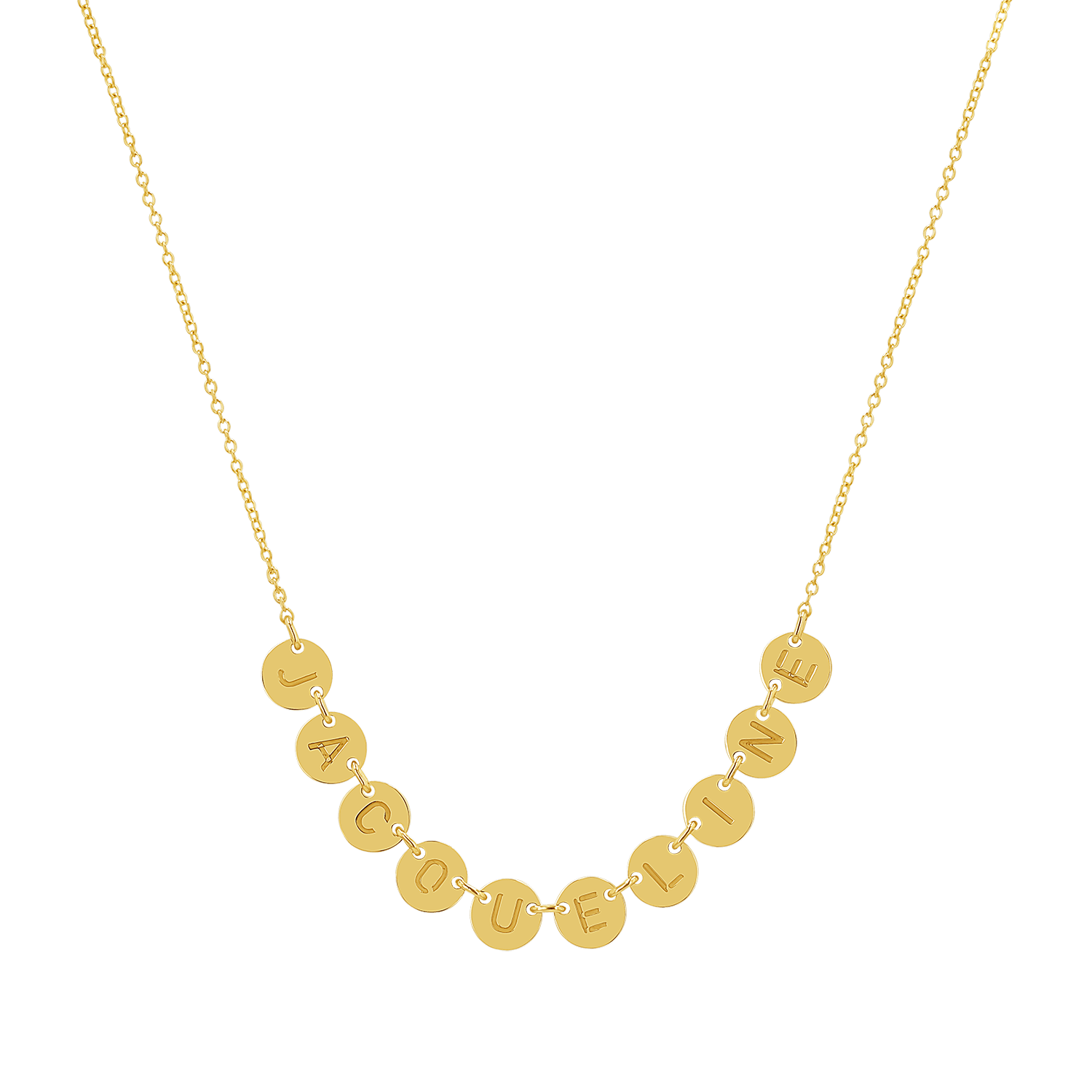 Round Bubble Name Necklace - Lotus Diamond