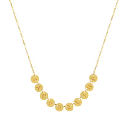 Round Bubble Name Necklace - Lotus Diamond