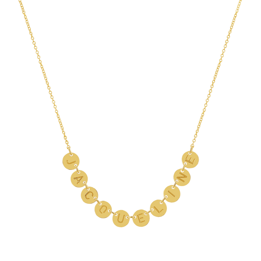 Round Bubble Name Necklace - Lotus Diamond