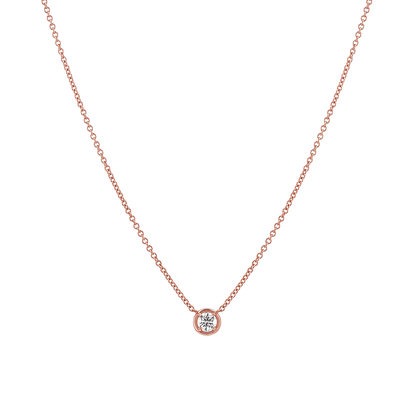 Round Diamond Solitaire Necklace - Lotus Diamond