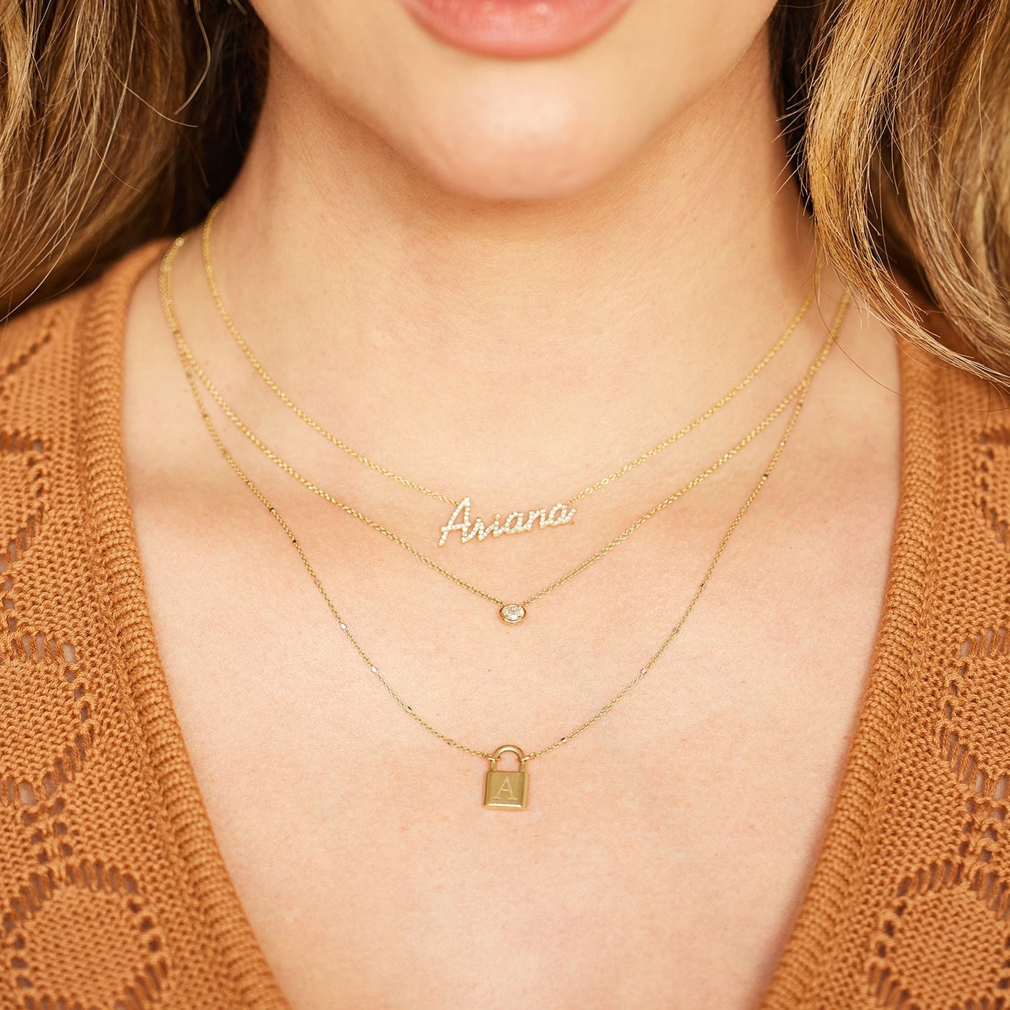 Round Diamond Solitaire Necklace - Lotus Diamond
