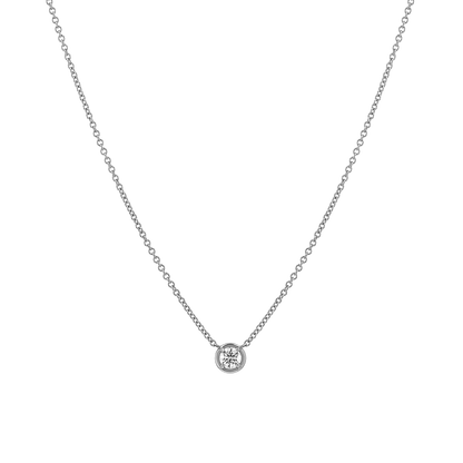 Round Diamond Solitaire Necklace - Lotus Diamond