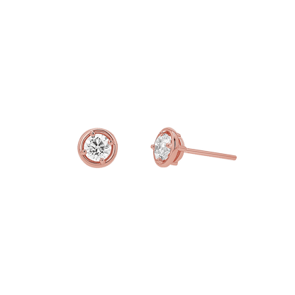 Round Diamond Stud Earrings - Lotus Diamond