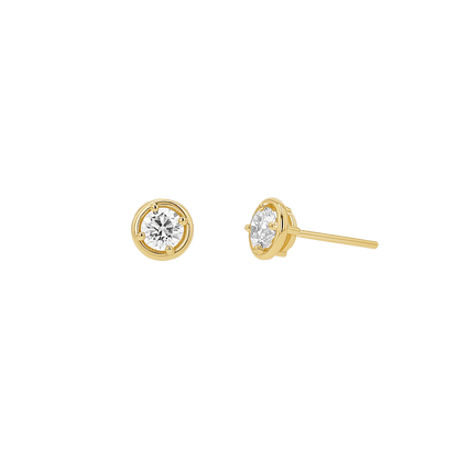 Round Diamond Stud Earrings - Lotus Diamond