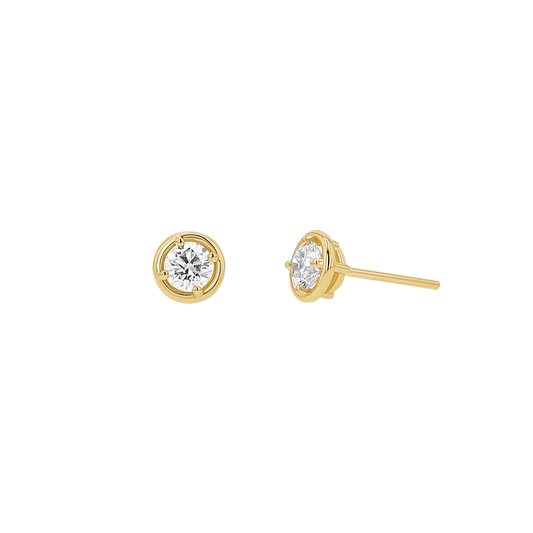 Round Diamond Stud Earrings - Lotus Diamond