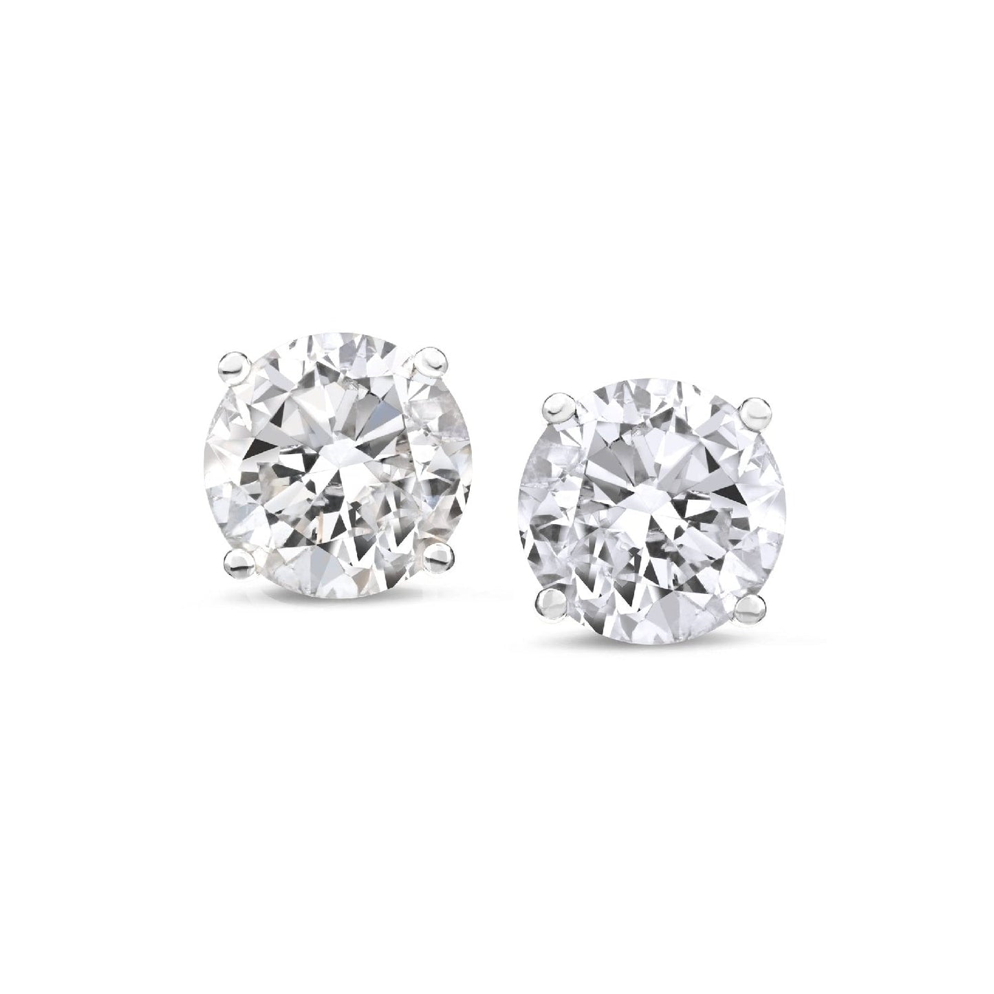 Round Lab Grown Diamond Screw Back Stud Earrings in 14K Gold - Lotus Diamond