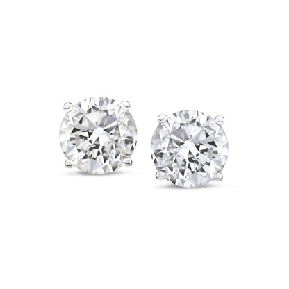 Round Lab Grown Diamond Screw Back Stud Earrings in 14K Gold - Lotus Diamond